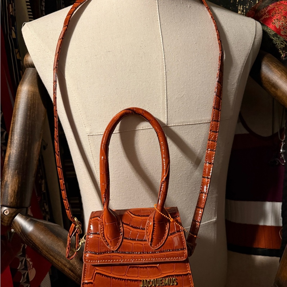 Jacquemus Orange Croc-Embossed Mini Bag make a respectable offer - Picture 3 of 4